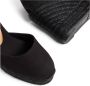 Castañer Carina katoenen espadrilles met striksluiting en 11 cm sleehak. Black Dames - Thumbnail 10