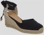 Castañer Zwarte Espadrille Sneakers met Enkelveters Black Dames - Thumbnail 11