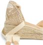 Castañer Carina katoenen espadrilles met striksluiting en 5 cm sleehak. Beige Dames - Thumbnail 10
