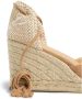 Castañer Beige Sandalen met Gevlochten Raffia Sleehak Beige Dames - Thumbnail 4