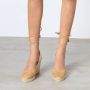 Castañer Beige Sandalen met Gevlochten Raffia Sleehak Beige Dames - Thumbnail 7
