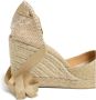 Castañer Beige Espadrille Sandalen met Raffia Sleehak Beige Dames - Thumbnail 4