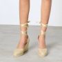 Castañer Beige Espadrille Sandalen met Raffia Sleehak Beige Dames - Thumbnail 7