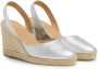 Castañer Carissa metallic leren espadrilles met open hiel en 9 cm sleehak. Gray Dames - Thumbnail 2