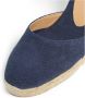 Castañer Carol gewassen katoenen espadrilles met enkelbandje met zijgesp en 7 cm sleehak. Blue Dames - Thumbnail 4