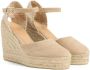 Castañer Carol gewassen katoenen espadrilles met enkelbandje met zijdelingse metalen gesp en 11 cm sleehak. - Thumbnail 4