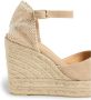 Castañer Carol gewassen katoenen espadrilles met enkelbandje met zijdelingse metalen gesp en 11 cm sleehak. - Thumbnail 5