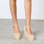 Castañer Carol gewassen katoenen espadrilles met enkelbandje met zijdelingse metalen gesp en 11 cm sleehak. - Thumbnail 8