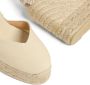 Castañer Chiara biologisch katoenen espadrilles met striksluiting en 11 cm sleehak met dubbele platform. Beige Dames - Thumbnail 11