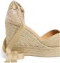 Castañer Chiara metallic-linnen espadrilles met striksluiting en 11 cm sleehak met dubbele platform. Yellow Dames - Thumbnail 9