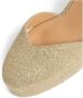 Castañer Chiara metallic-linnen espadrilles met striksluiting en 11 cm sleehak met dubbele platform. Yellow Dames - Thumbnail 10