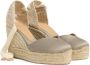 Castañer Chiara sateen espadrilles met striksluiting en 11 cm sleehak met dubbele platform. Beige Dames - Thumbnail 2