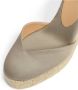 Castañer Chiara sateen espadrilles met striksluiting en 11 cm sleehak met dubbele platform. Beige Dames - Thumbnail 4