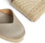 Castañer Chiara sateen espadrilles met striksluiting en 11 cm sleehak met dubbele platform. Beige Dames - Thumbnail 5