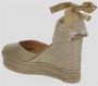 Castañer Chiara metallic-linnen espadrilles met striksluiting en 11 cm sleehak met dubbele platform. Yellow Dames - Thumbnail 5