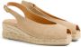 Castañer Canvas Sleehak Espadrilles met Open Neus Beige Dames - Thumbnail 3