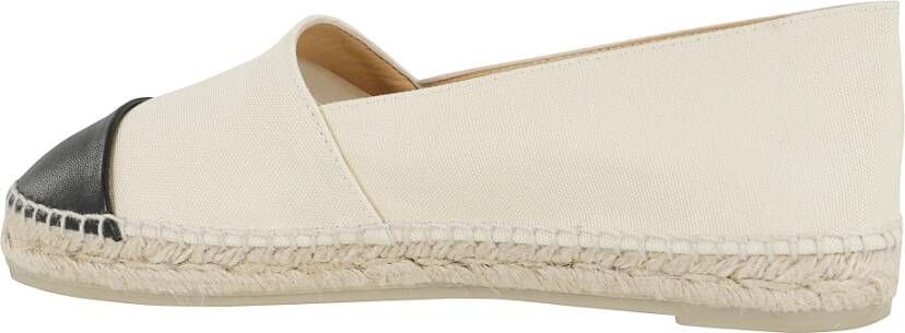 Castañer Ecru Katoenen Espadrilles met Leren Neus