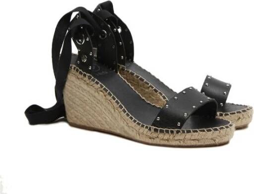 Castañer Elegante Sleehak Espadrilles Tina Model Black Dames