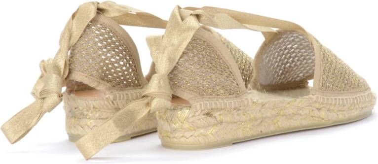 Castañer Beige Zool Sleehak Sandalen met Lurex Details Geel Dames