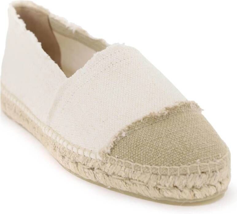 Castañer Espadrilles met Glitterfinish en Contrasterende Inzet White Dames