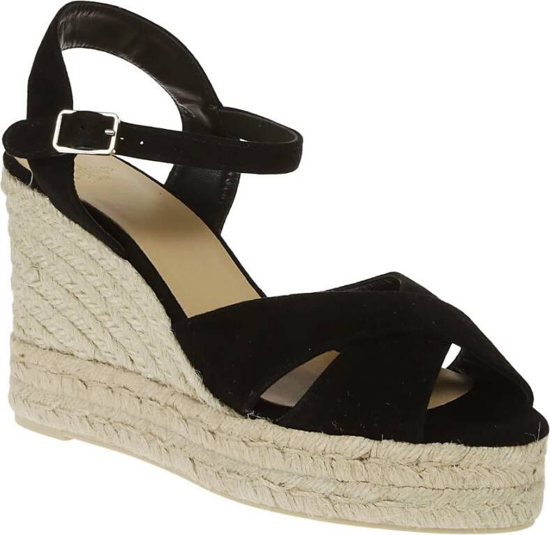 Castañer Espadrilles met Kruisdetail Black Dames