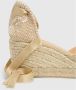 Castañer Carina 6 Sleehak Espadrilles Beige Glitter Brown Dames - Thumbnail 4