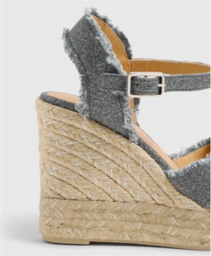 Castañer Gekruiste Band Donkergrijs Zilver Espadrille Gray Dames