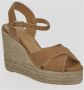 Castañer Beige Sleehak Sandalen met Kruisbanden Beige Dames - Thumbnail 4