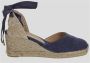 Castañer Handgemaakte Wedge Espadrilles met Lint Binden Blue Dames - Thumbnail 9