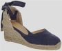 Castañer Handgemaakte Wedge Espadrilles met Lint Binden Blue Dames - Thumbnail 10