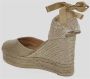 Castañer Rose Gouden Canvas Sleehak Espadrille Pink Dames - Thumbnail 9