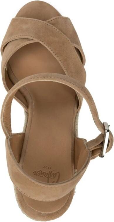 Castañer Gevlochten Raffia Platform Platte Schoenen