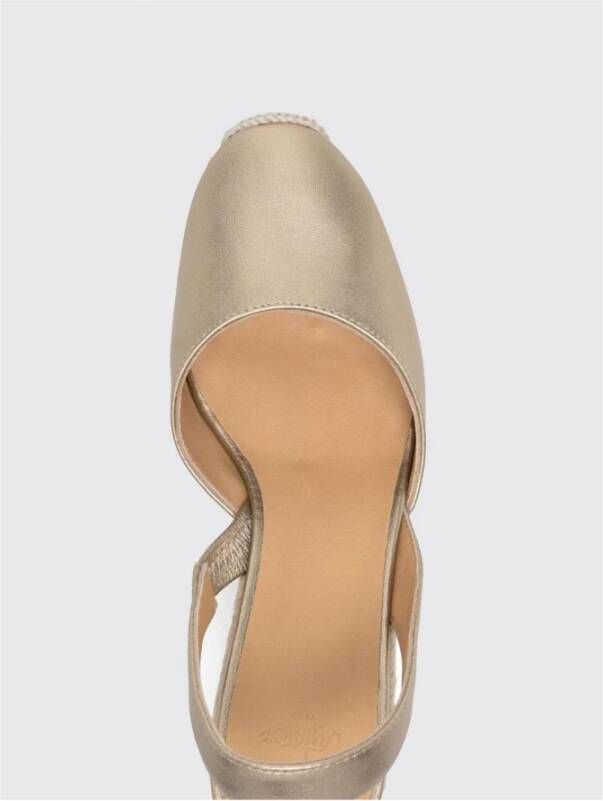 Castañer Gouden Espadrille Sleehak Sandalen