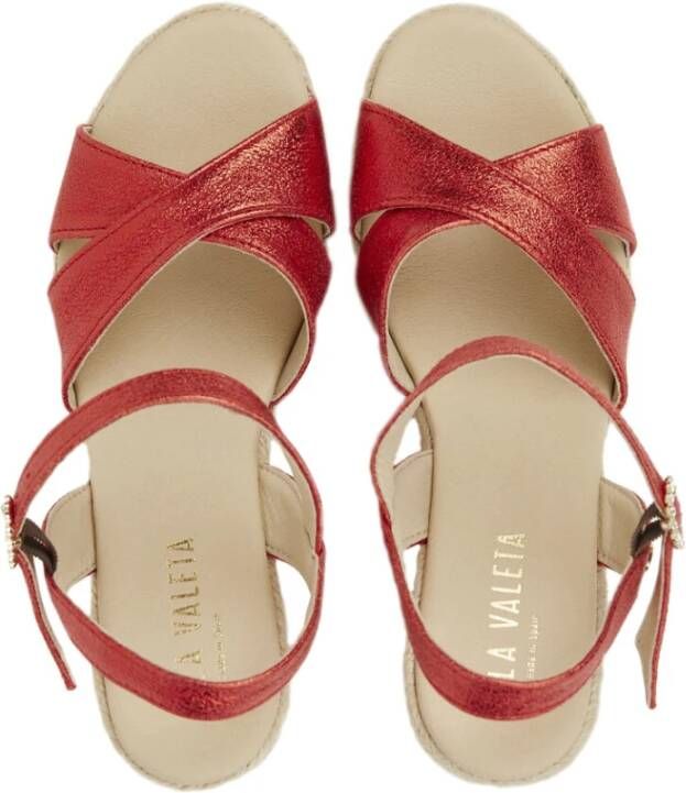 Castañer Gouden Espadrille Sleehakken Red Dames