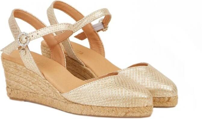 Castañer Gouden espadrilles met 5 cm sleehak Yellow Dames