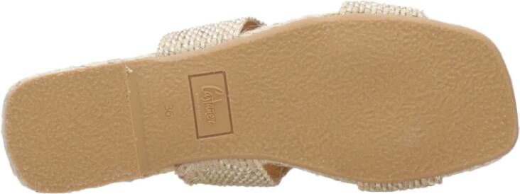 Castañer Gouden geweven sandalen met touwzool