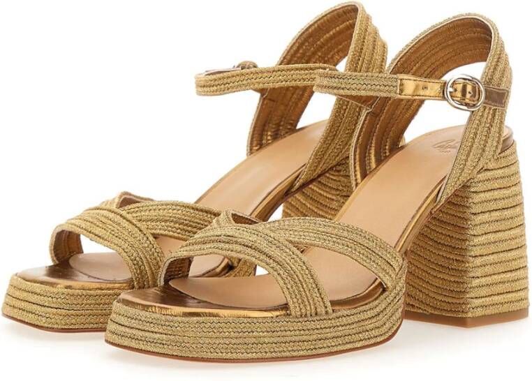 Castañer Gouden Hak Espadrilles voor Vrouwen Beige Dames