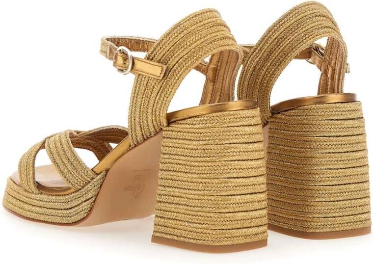 Castañer Gouden Hak Espadrilles voor Vrouwen Beige Dames