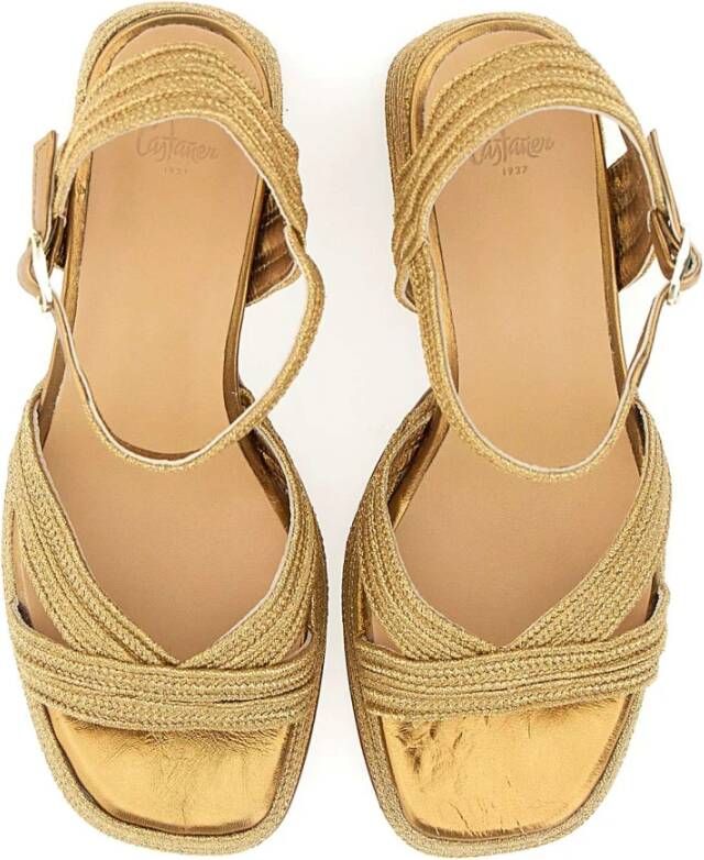 Castañer Gouden Hak Espadrilles voor Vrouwen Beige Dames