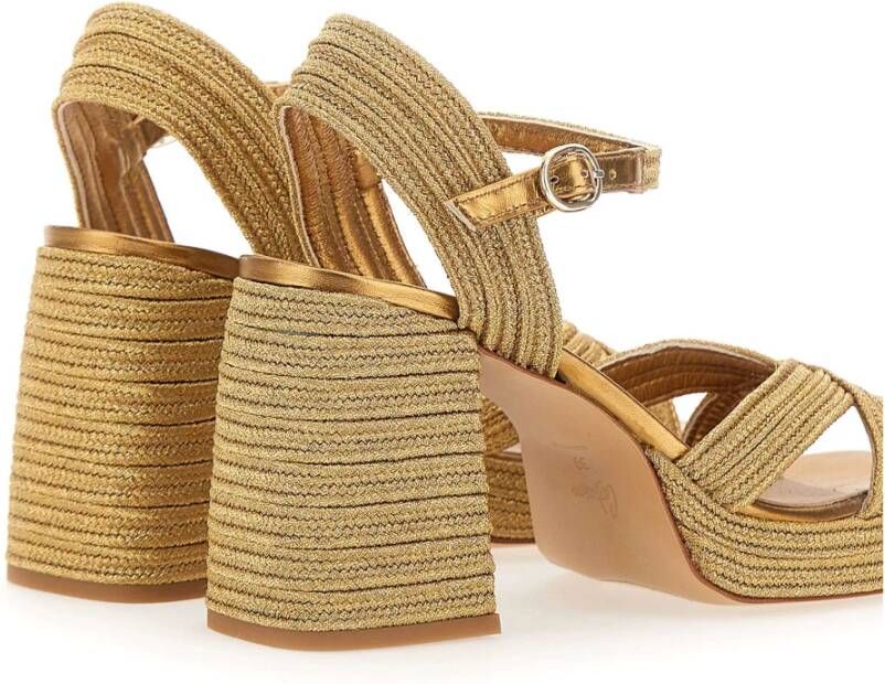 Castañer Gouden Hak Espadrilles voor Vrouwen Beige Dames