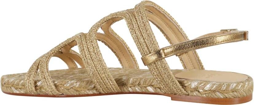 Castañer Gouden Metallic Geweven Sandaal met Slingback