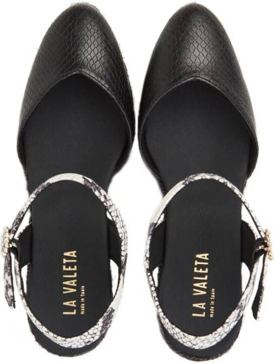 Castañer Gouden sleehak espadrilles handgemaakt in Spanje Black Dames