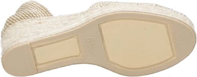 Castañer Gouden sleehak sandalen met touwdetail