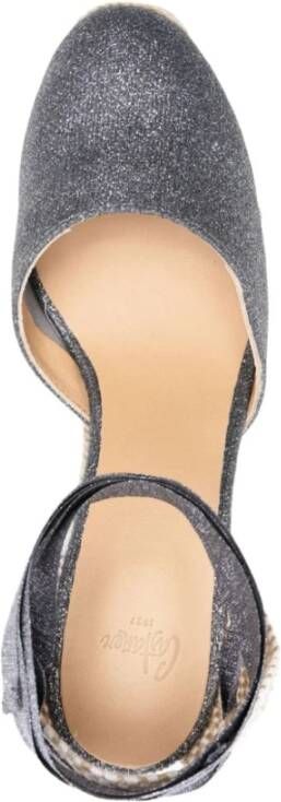 Castañer Grijze Glitter Sandalen met Sleehak Gray Dames