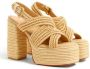 Castañer Fulvia raffia sandalen met enkelband met zij metalen gesp en 13 cm hak. Beige Dames - Thumbnail 9