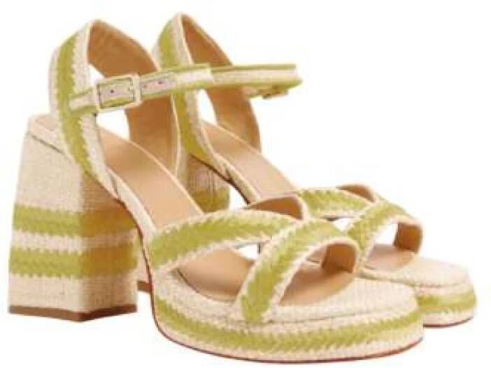 Castañer Handgemaakte Zomer Geborduurde Raffia Sandalen