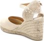 Castañer Ivoor Katoenen Sleehak Espadrilles White Dames - Thumbnail 8