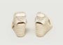 Castañer V-vormige Canvas Sleehak Espadrilles Beige Dames - Thumbnail 8