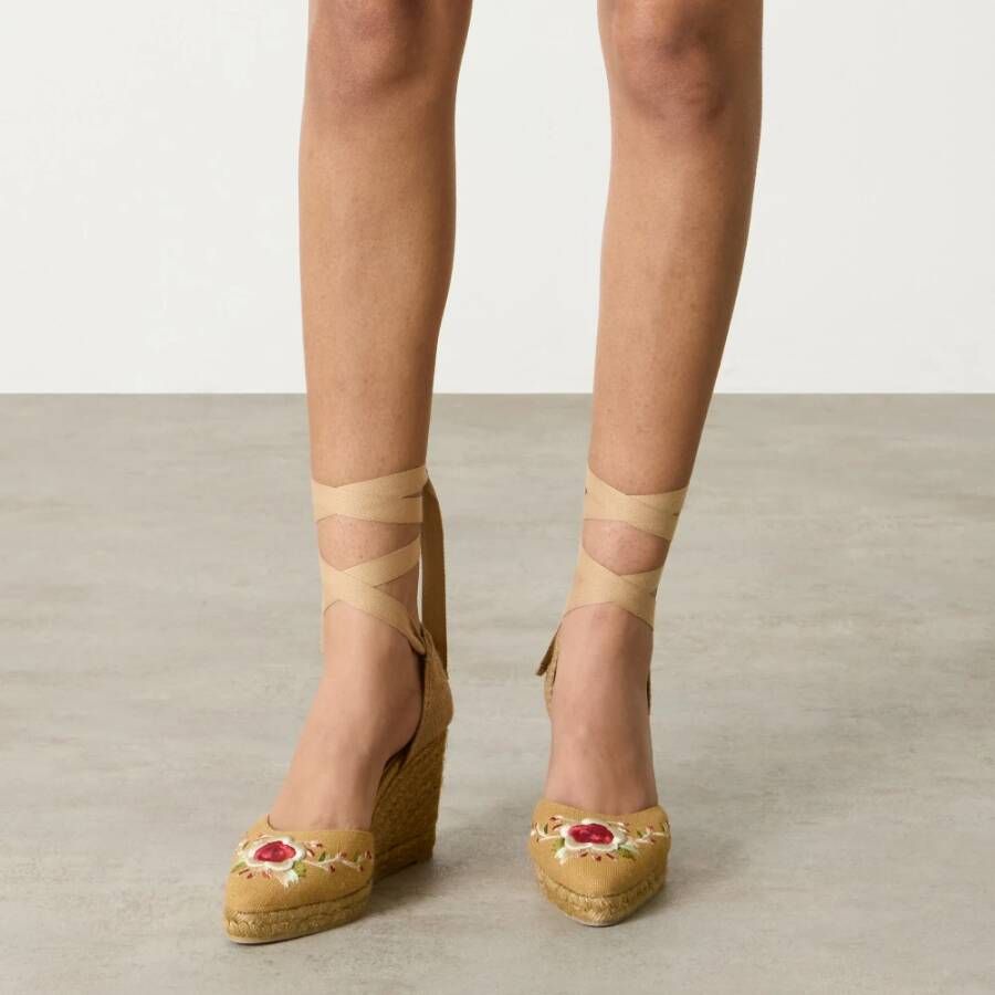 Castañer Joyce Etro T 8 273 · Platte Espadrille Beige Dames