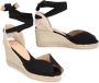 Castañer Jute wedge espadrilles met strikband Black Dames - Thumbnail 9